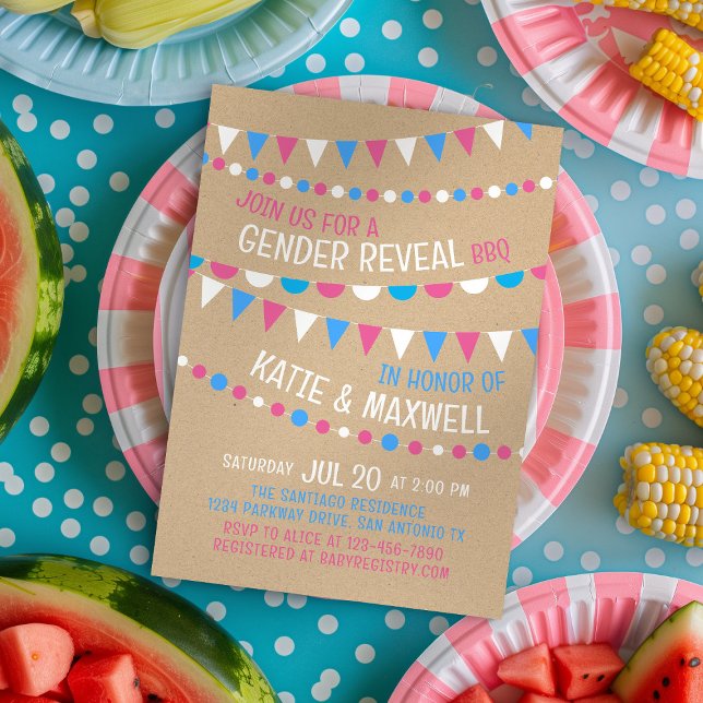 Kraft BBQ Gender Reveal Invitation (Creator Uploaded)