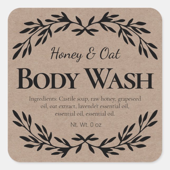 Kraft Body Wash Labels (Front)