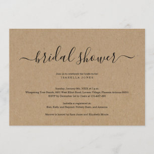 Kraft Bridal Shower Invitation
