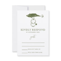 Kraft Brown Rustic Fishing Lure Rings Moss Green I