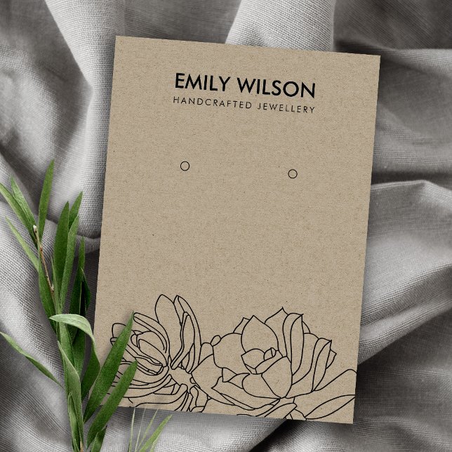 KRAFT CACTUS SUCCULENT FOLIAGE EARRING DISPLAY BUSINESS CARD (Creator Uploaded)