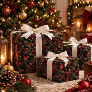 Kraft Christmas Gift Wrapping Paper Pattern