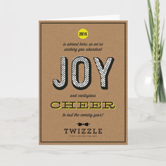 Kraft Contagious Cheer Joy Corporate Holiday Card (Front)