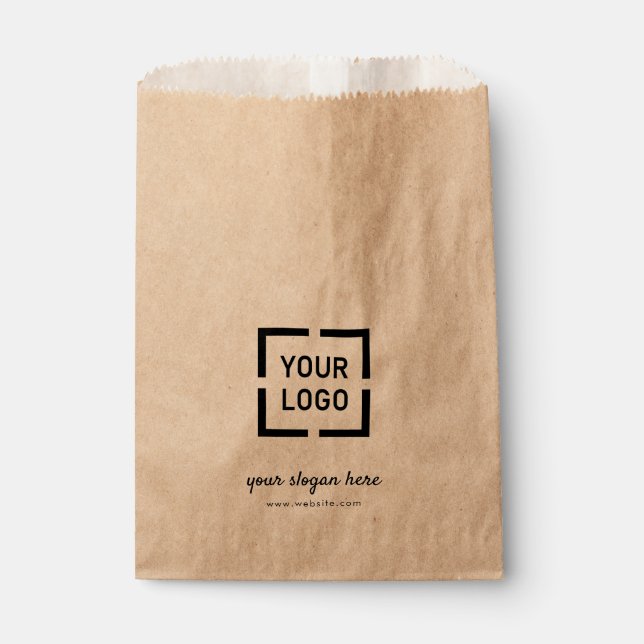 Kraft custom logo branded promotional favour bag (Front)