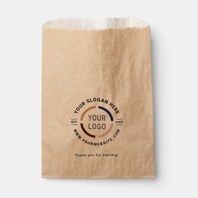 Kraft custom logo branded promotional favour bag (Front)