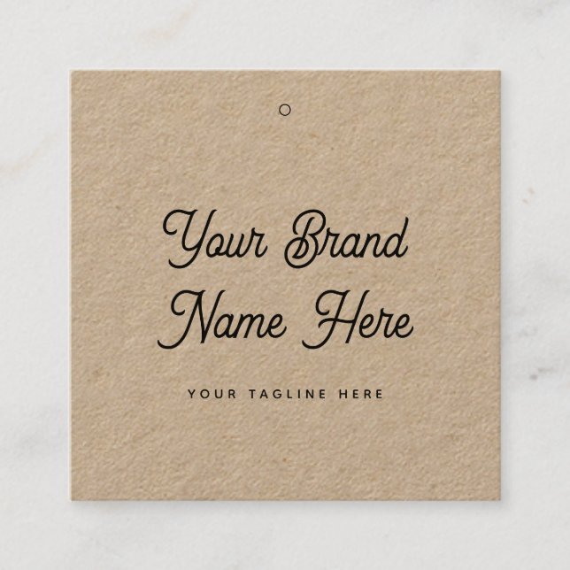 Kraft Custom Square Retail Name Tags (Front)