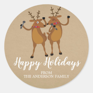 Kraft Dancing Reindeer Christmas Sticker