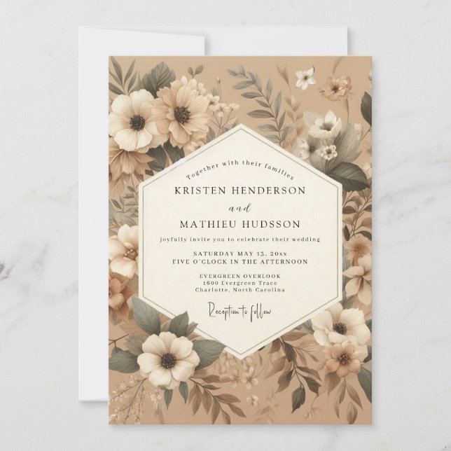 Kraft Earthy Rustic Wedding Invitation (Front)