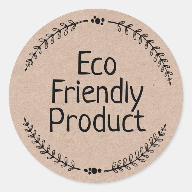 Kraft Eco Friendly Product Classic Round Sticker (Front)
