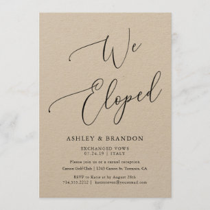 Kraft Elopement Announcement Cards We Eloped