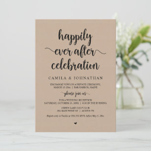 Kraft Elopement, Happily Ever After Celebration Invitation