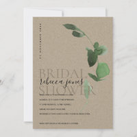 KRAFT EUCALYPTUS FOLIAGE WATERCOLOR BRIDAL SHOWER