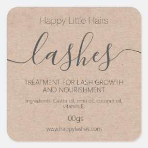 Kraft Eyelash Eyebrow Thickener Treatment Serum Square Sticker