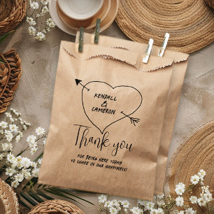 Kraft Favor Bag Thank You Message