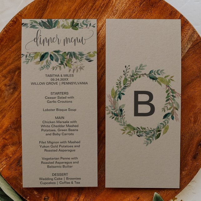 Kraft Foliage Dinner Menu Card (Creator Uploaded)