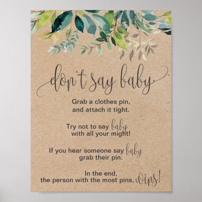 Kraft Foliage Don't Say Baby Sign (Front)