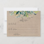 Kraft Foliage Marriage Advice Cards<br><div class="desc">These kraft foliage marriage advice cards are the perfect activity for a rustic wedding reception or bridal shower. The design features green leaves and leafy greenery botanicals on a faux kraft paper background.</div>