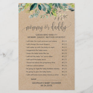 Kraft Foliage Mummy or Daddy Game