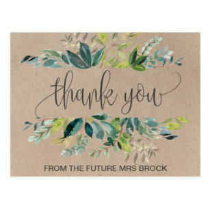 Kraft Foliage Thank You Postcard