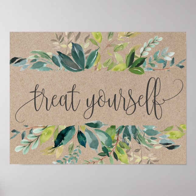Kraft Foliage Treat Yourself Dessert Bar Poster (Front)