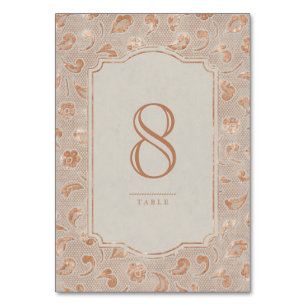 Kraft gold Lace rustic country wedding table card