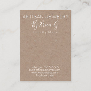 Kraft Handmade Earrings Jewellery Display Card