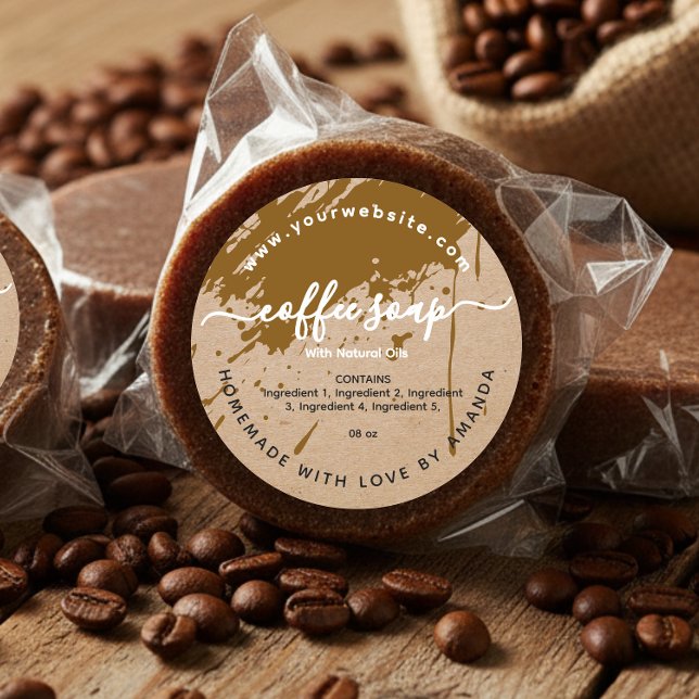 kraft homemade coffee soap label (Creator Uploaded)