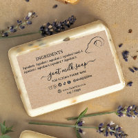 Kraft Homemade Goat Soap Label Rectangle Sticker