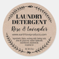 Kraft Homemade Organic Laundry Detergent Labels