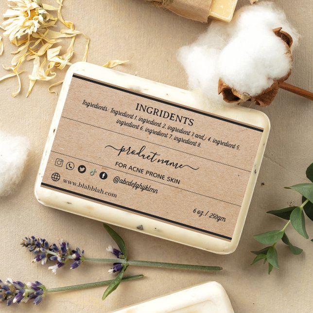 Kraft Homemade Soap Label Rectangle Sticker (Creator Uploaded)