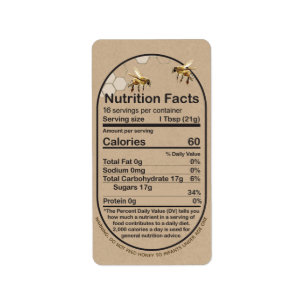 Kraft Honey Nutrition Fact Bee Comb Infant Warning Label
