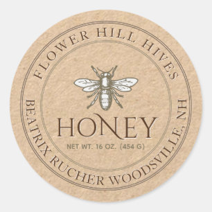 Kraft Honey White Bee Label