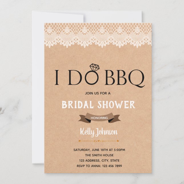 Kraft I do Bbq shower invitation (Front)