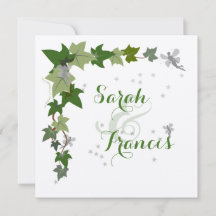 kraft ivy and fairy wedding announcement