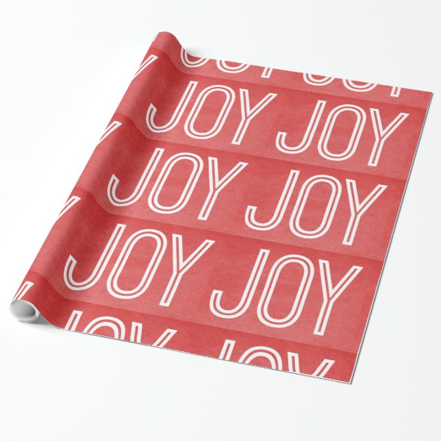 Kraft Joy Wrapping Paper, Red Paper (Unrolled)
