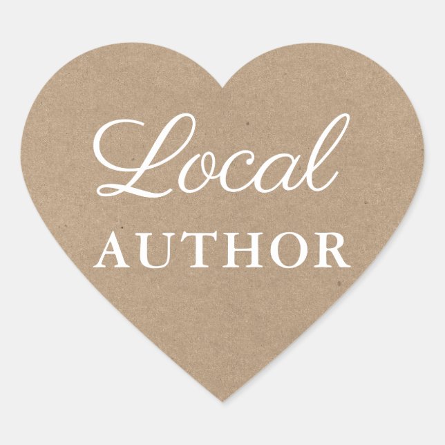 Kraft Local Author Writer Book Promo Heart Heart Sticker (Front)