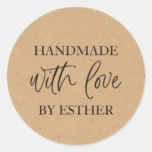 Kraft Made with Love Classic Round Sticker