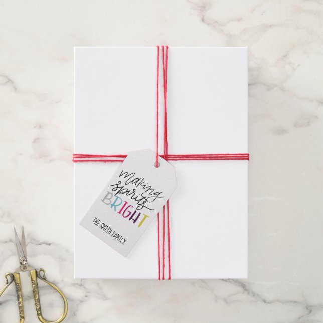 Kraft Making Spirits Bright Gift Tag (With Twine)