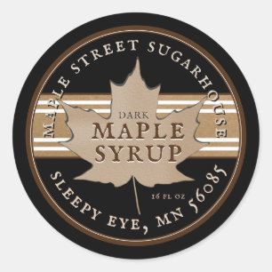 Kraft Maple Leaf on Black Maple Syrup Sticker