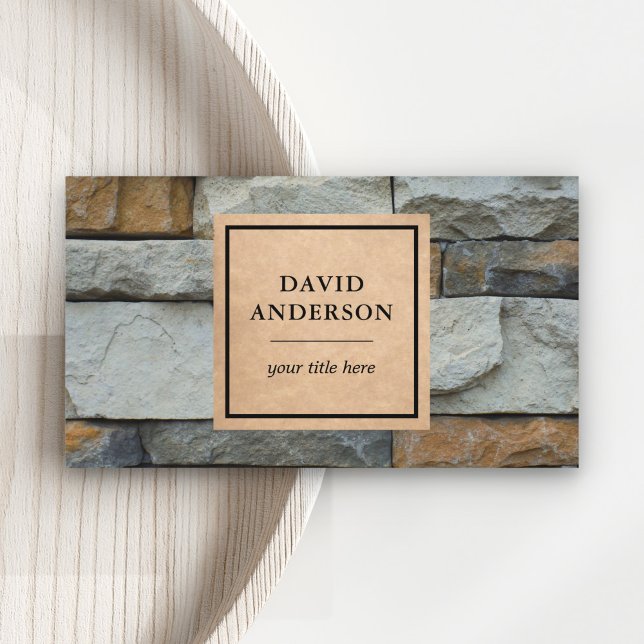 Kraft Masonry Construction Stone Wall Stoneworks Business Card (Creator Uploaded)