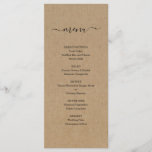 Kraft Menu for Wedding or other Special Occasion<br><div class="desc">A wonderfully simple and rustic kraft backdrop for your menu.</div>