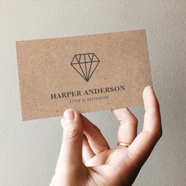 Kraft Modern Black Diamond Professional Business Card (Creator Uploaded)