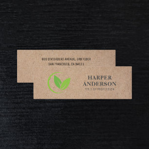 Kraft Modern Minimal Green Eco Professional Mini Business Card