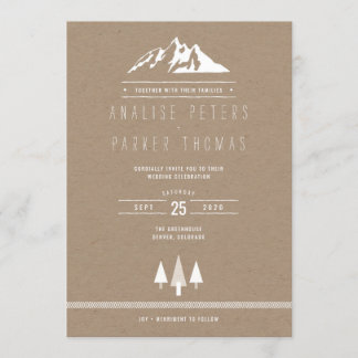 Kraft Mountain Forest Wedding Invitation