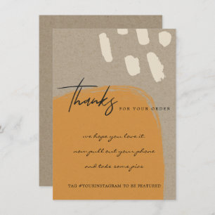 KRAFT ORANGE RUST ABSTRACT CORPORATE BUSINESS LOGO THANK YOU CARD
