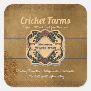 Kraft Orante Simple Template Green Peach Square Sticker