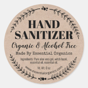Kraft Organic Handmade Hand Sanitizer Labels
