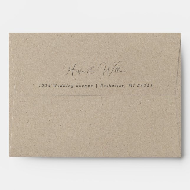 kraft paper address wedding envelope (Back (Top Flap))