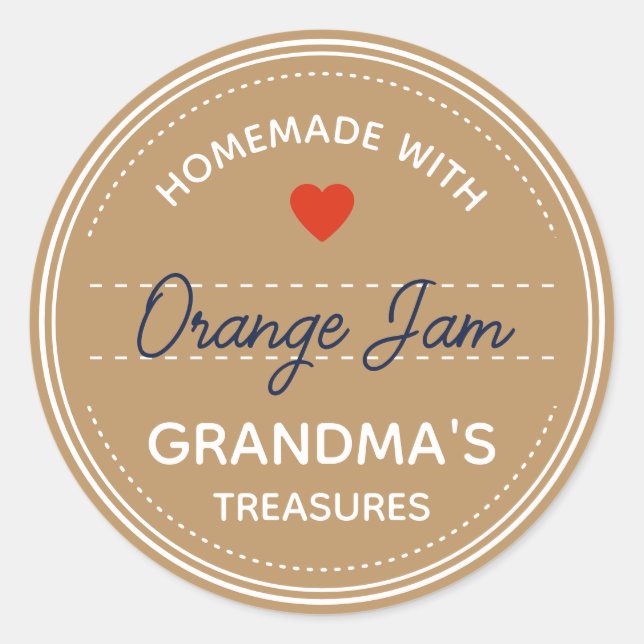 Kraft Paper Brown Jar Labels Handwritten Script  (Front)