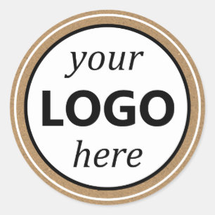 Kraft Paper Brown Your Circle Logo Image Sticker